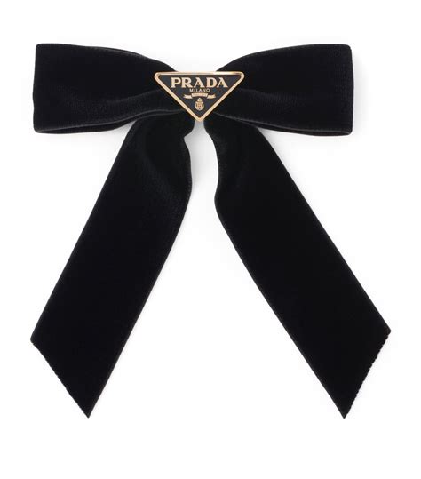 prada black velvet bow|Black Velvet Bow Hair Clip .